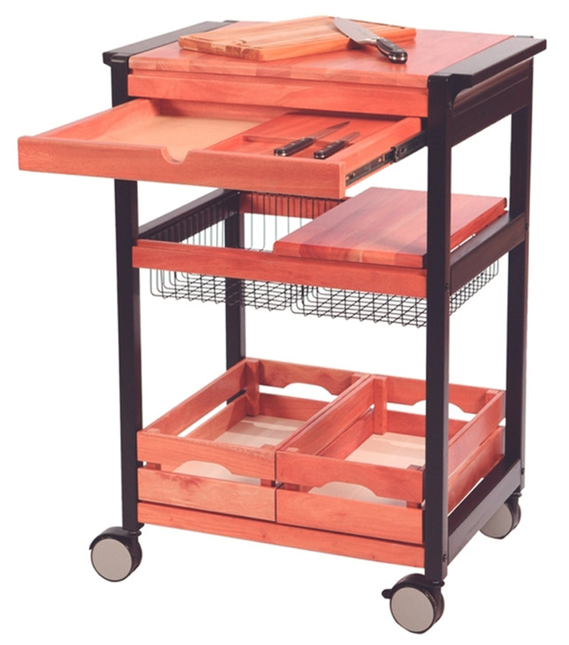 Carrito para Asado en Madera Caoba Africano